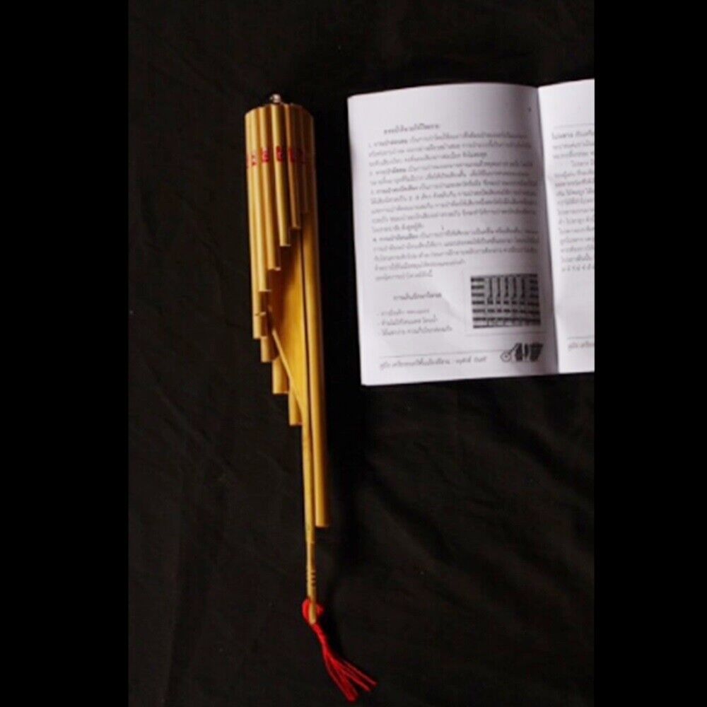 Wote Thai Bamboo Instrument Musical Panpipe Handmade Flute Isan Key Em Free Book