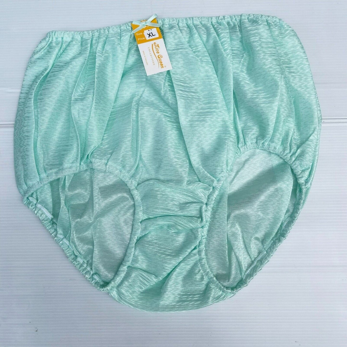 x6 Women Panties Nylon Satin Silky Hi Briefs Knickers Granny Underwear Size XL
