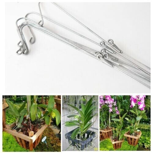 100pcs Hanging Wire Orchid Vanda Hanger Plant Garden Planter Flowers Baskets4Leg