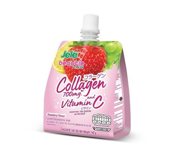 10x Jele beautie jelly Strawberry Grape Lemon Juice Collagen Vitamin C Delicious