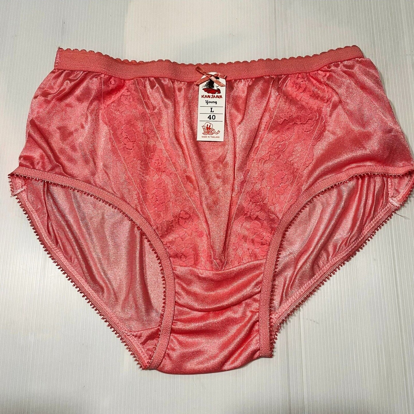 x6 Women Panties Nylon Hi Briefs Vintage Style Sissy Knickers Underwear Size L