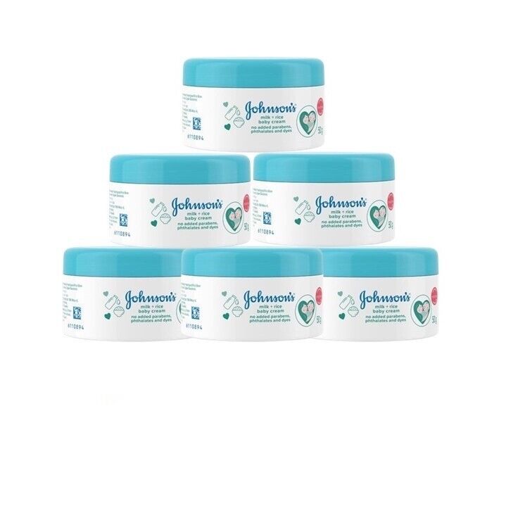 6x Johnson's Milk Rice Baby Cream for Sensitive Skin Moisturizing Nourish 100g