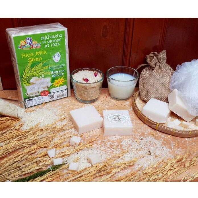 12x K. Brothers Rice Milk Soap Jasmine Face & Body Soft Smooth Radiant Skin 60g