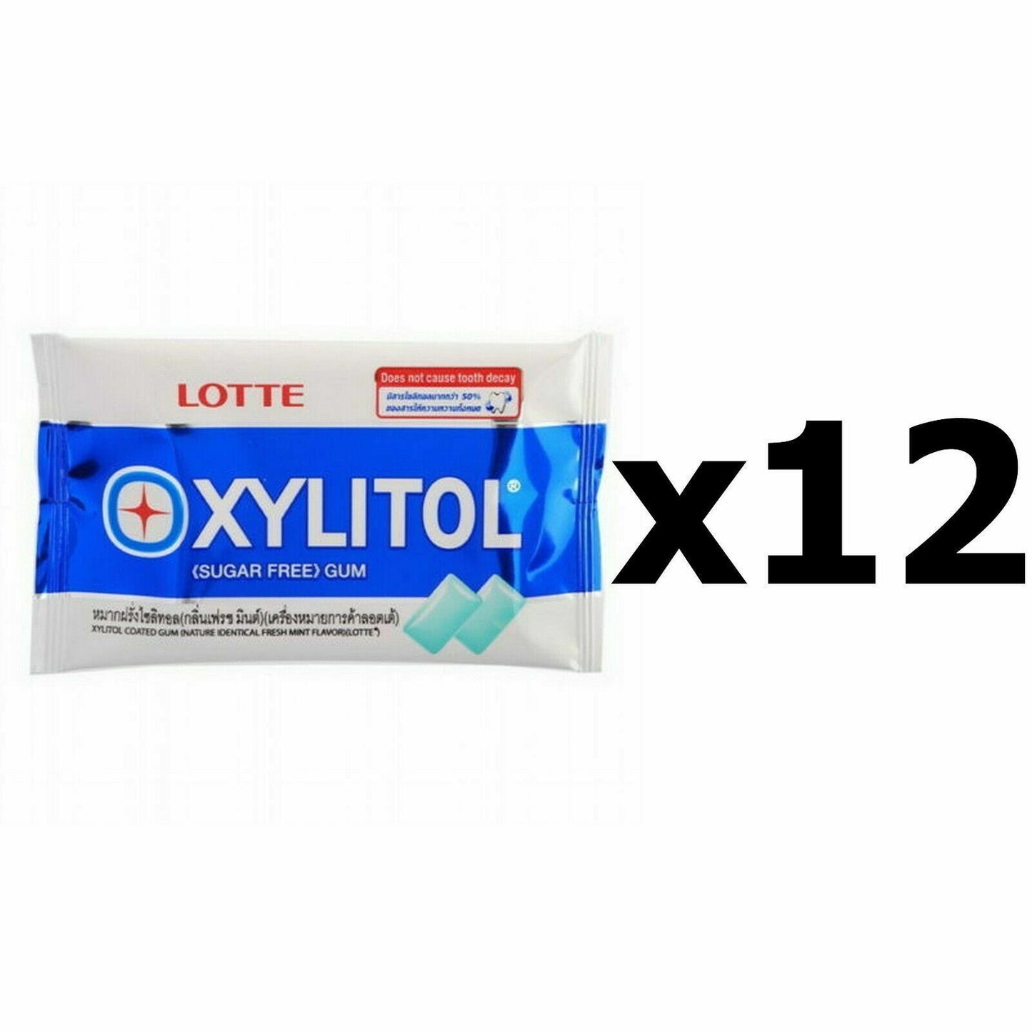 12x11.6g LOTTE Xylitol Chewing Gum Sugar- Free Pantry Sweets Breath Mints Candy