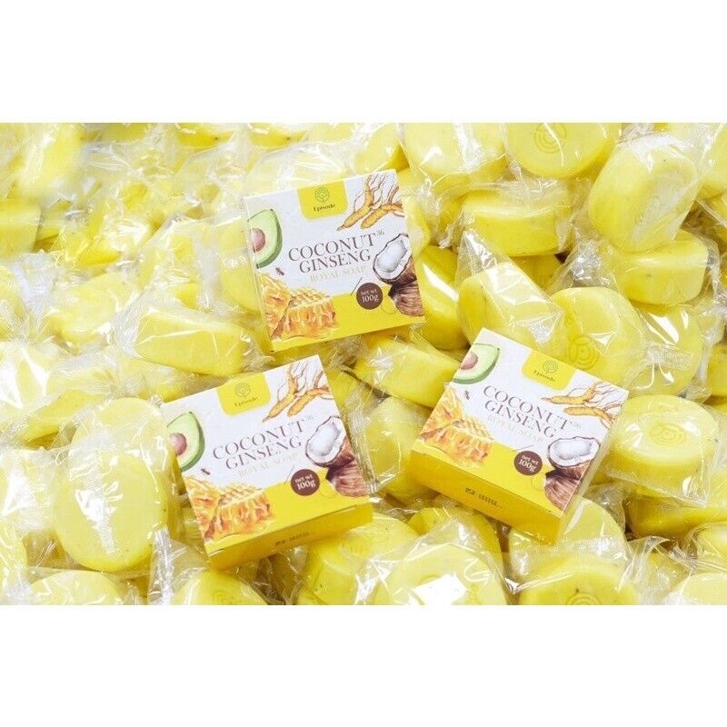 12x Coconut Ginseng Royal Soap Episode Brighten Skin Face Body Soft Smooth 100 g