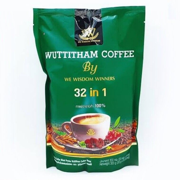 10x Wuttitham Instant Coffee Healthy 32 in 1 Herbs Mix Weight Control Slim Detox