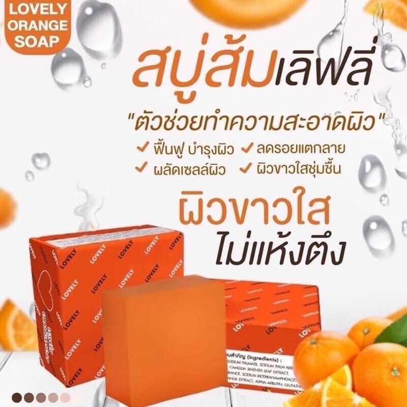 12x Light Orange Soap Vitamin C AHA Citrus Fruit Acids Scars Reduce Dark Spots