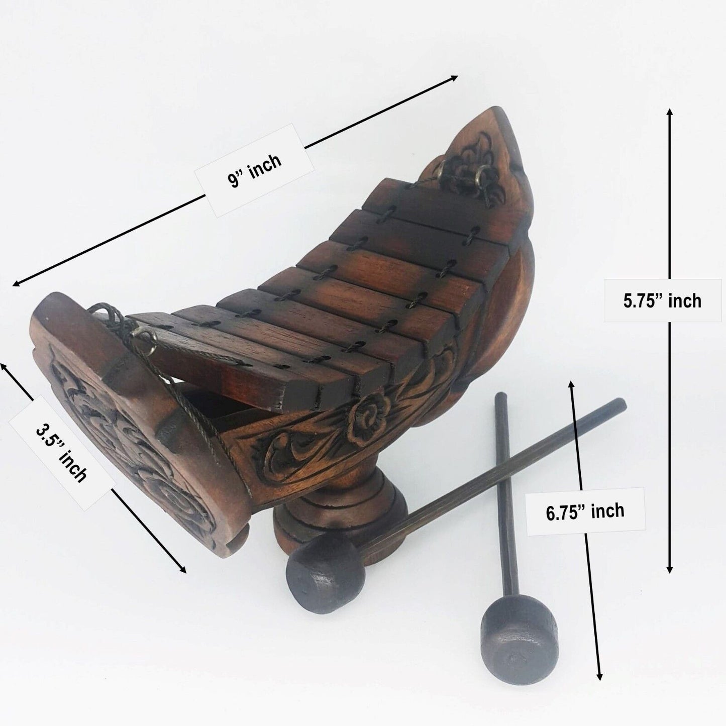 Xylophone Teak Wooden Musical Instruments Traditional Thai wood 8 Bar 23cm 8 Bar