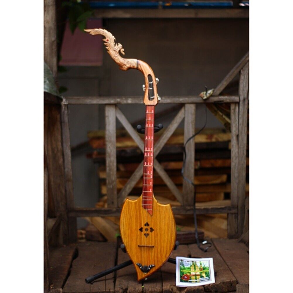 Isarn Acoustic Phin Thai Lao Guitar Traditional Musical Pin Instrument Handcraft