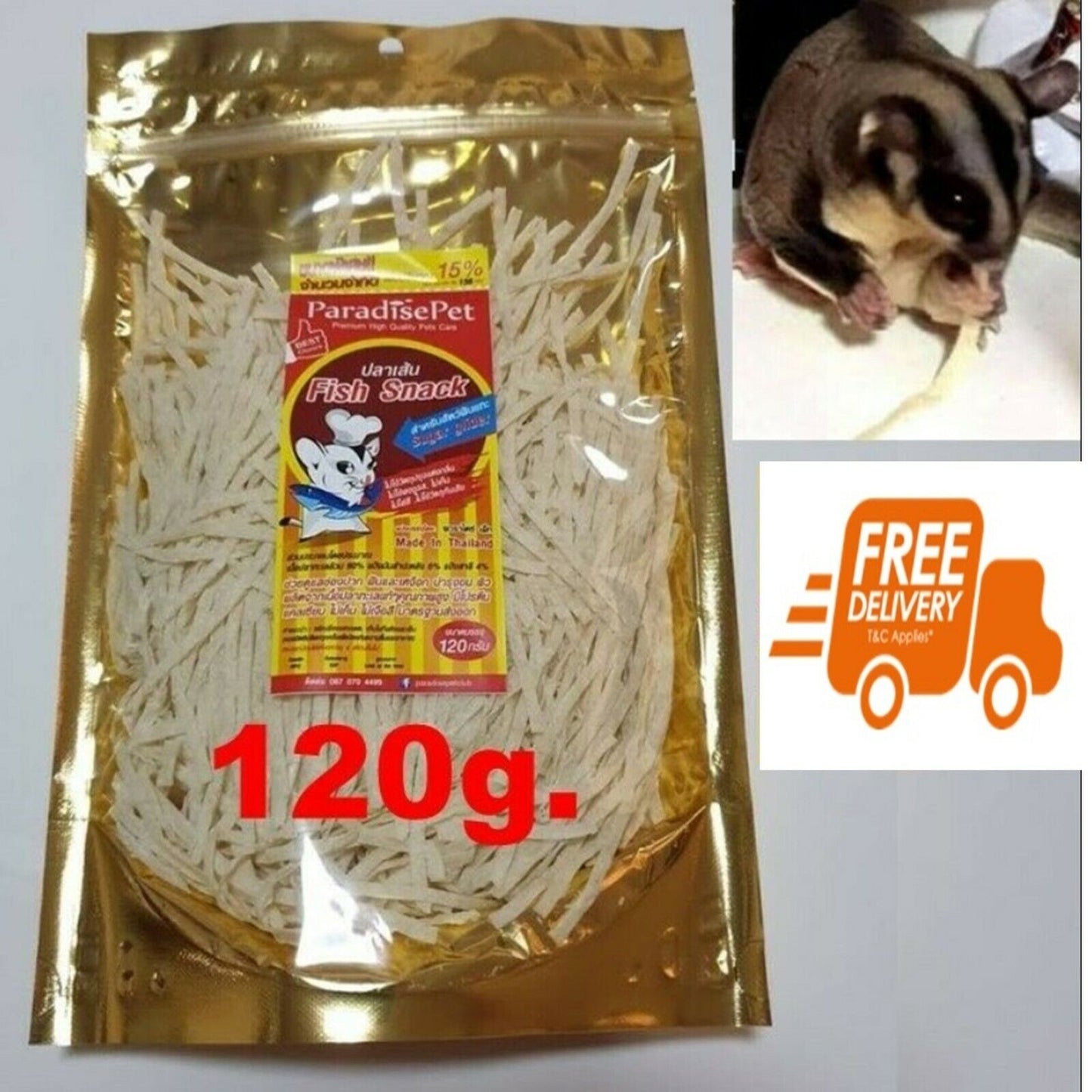120g Paradise Pet Fish Protein Snack Hamster Sugar Glider Animal Teeth Care