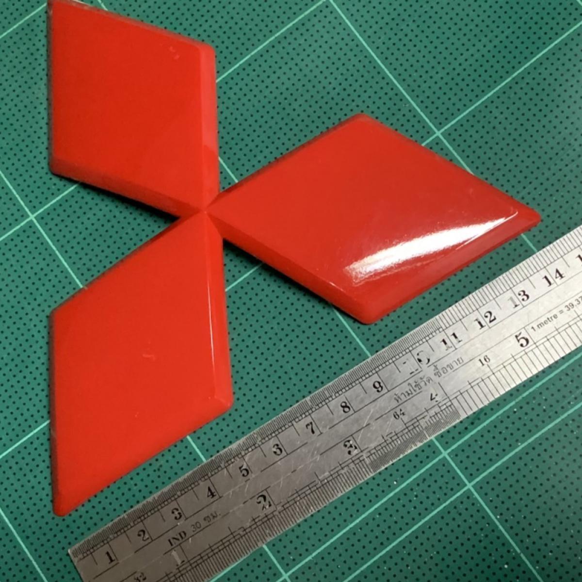 14CM. STICKER EMBLEM LOGO GRILLE RED FIT MITSUBISHI TRITON L200 2009-14 Pickup