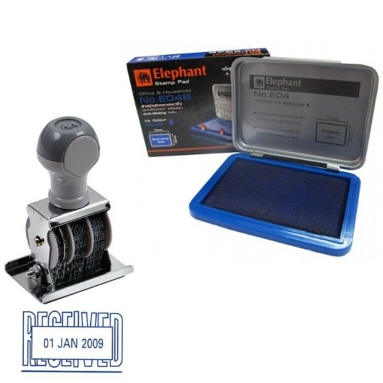 2020-2030 Received Rubber Stamp Date Month Year Wheel Stamper With Ink Pad