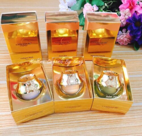 2 Set Madame Organic Moisturizers Arbutin+Collagen+Pearl Cream 3x15g.