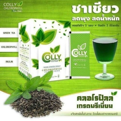 Colly Chlorophyll Plus Fiber Green Tea Detoxification Drink Health Slim 15 Sache