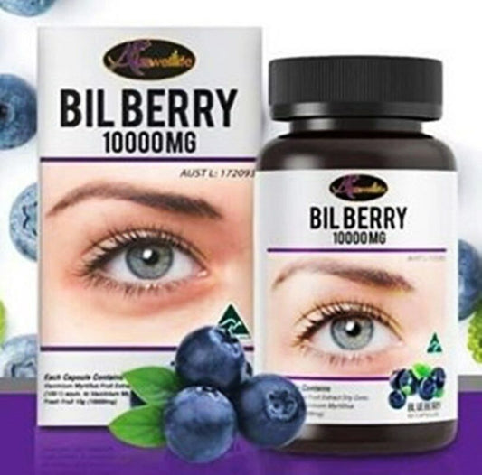 Auswelllife Bilberry 10000mg Supplements For Eyes Vision Health 60 Caps Herb New