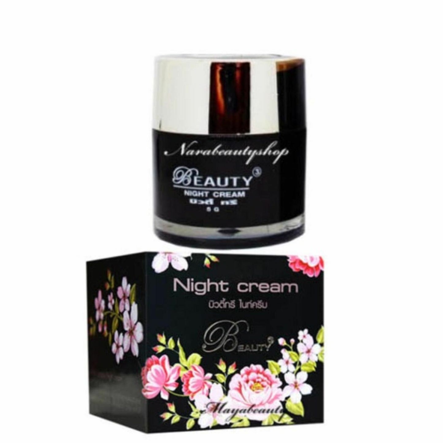 BEAUTY3 Whitening Night Cream Face Skin Anti-Melasma & Acne 15g. New