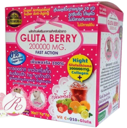 Gluta Berry Glutathione 200000 mg Drink PUNCH Reduce Freckles Whitening Skin
