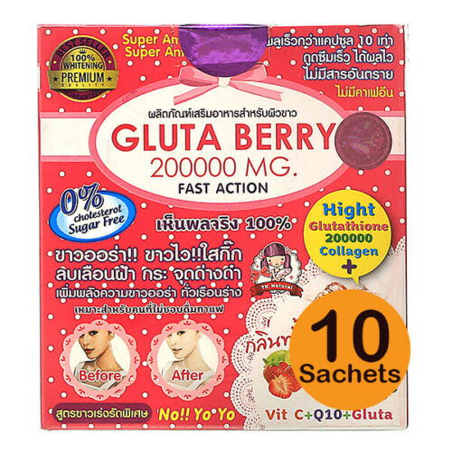 Gluta Berry Glutathione 200000 mg Drink PUNCH Reduce Freckles Whitening Skin