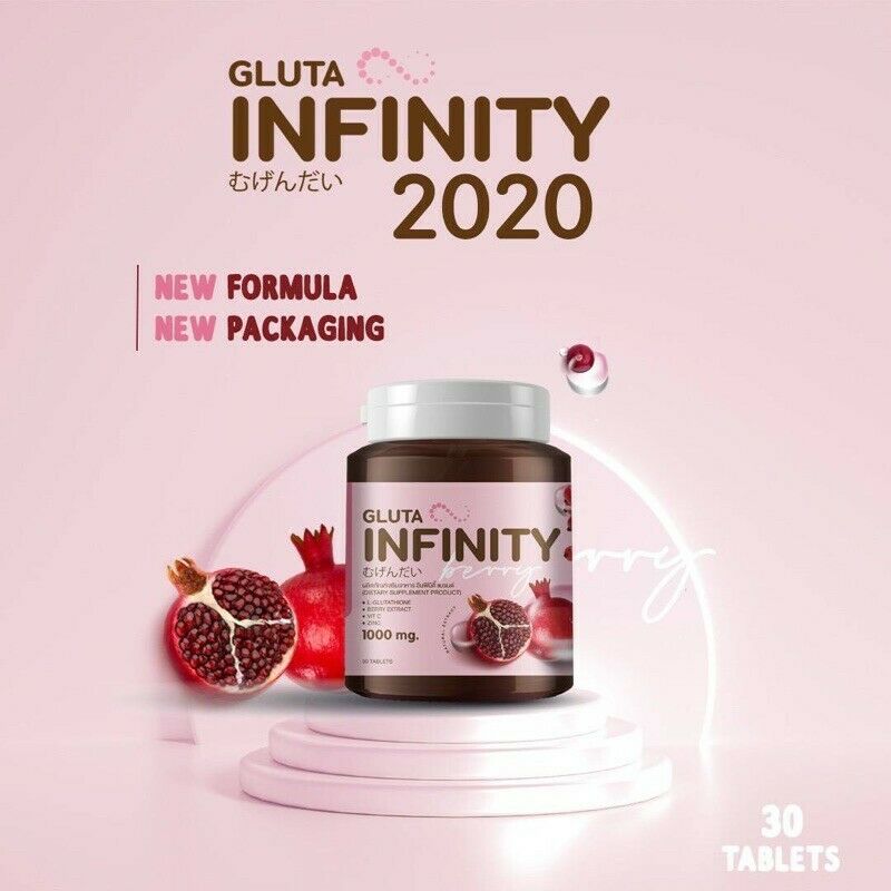 Gluta Infinity Berry 1000 mg 17 natural Whitening Supplement 30 Tablets