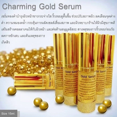 Gold Serum Plus Vitamin C Whitening For Face Smooth Need to Detox Skin 20 ml.