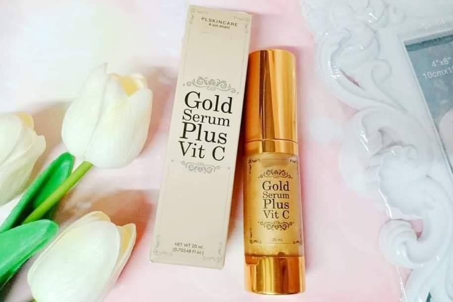 Gold Serum Plus Vitamin C Whitening For Face Smooth Need to Detox Skin 20 ml.