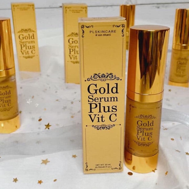 Gold Serum Plus Vitamin C Whitening For Face Smooth Need to Detox Skin 20 ml.