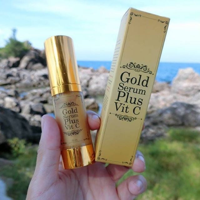 Gold Serum Plus Vitamin C Whitening For Face Smooth Need to Detox Skin 20 ml.