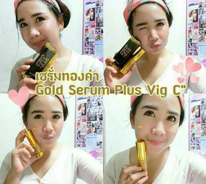 Gold Serum Plus Vitamin C Whitening For Face Smooth Need to Detox Skin 20 ml.