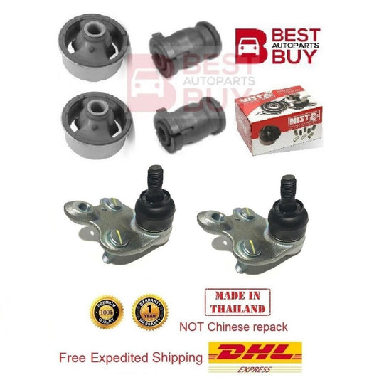 4 Front Lower Control Arm Bushing 2 Ball Joints For 2000-2013 Toyota Corolla