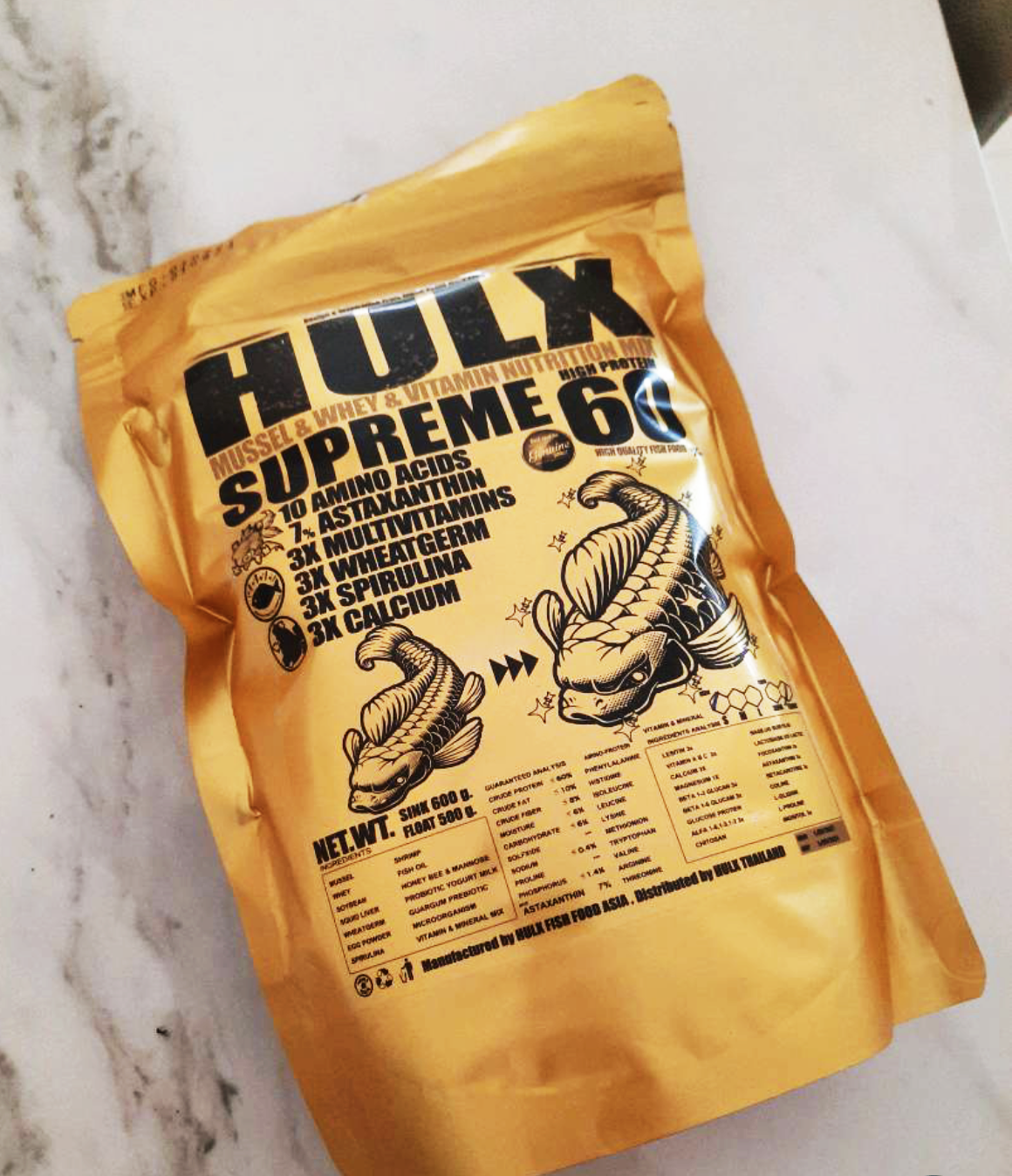 HULX SUPREME Goldfish Food Sinking Pellets Whey Mixed High Quality Protein 60%
