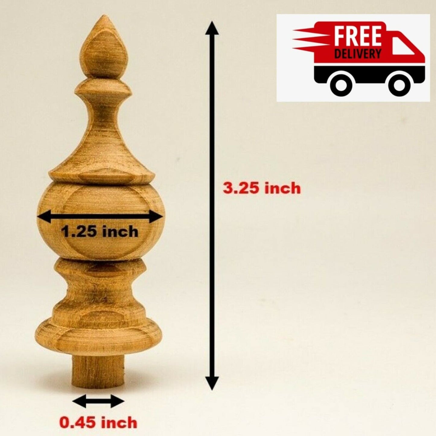 10Pcs Teak Wooden Finial Antique furniture Home Decor DIY Unpainted