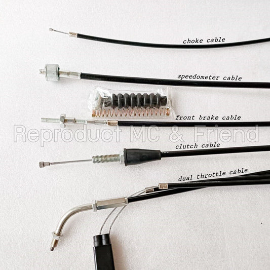 Set 5 Cables : Choke /Speedometer /Front brake /Clutch /Throttle For Suzuki K125