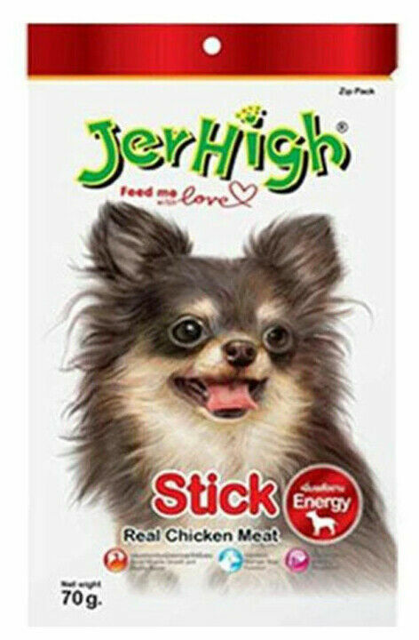 12 x Jerhigh Stick Real chicken Meat Spinach Dog Puppy Treats Made from Chicken