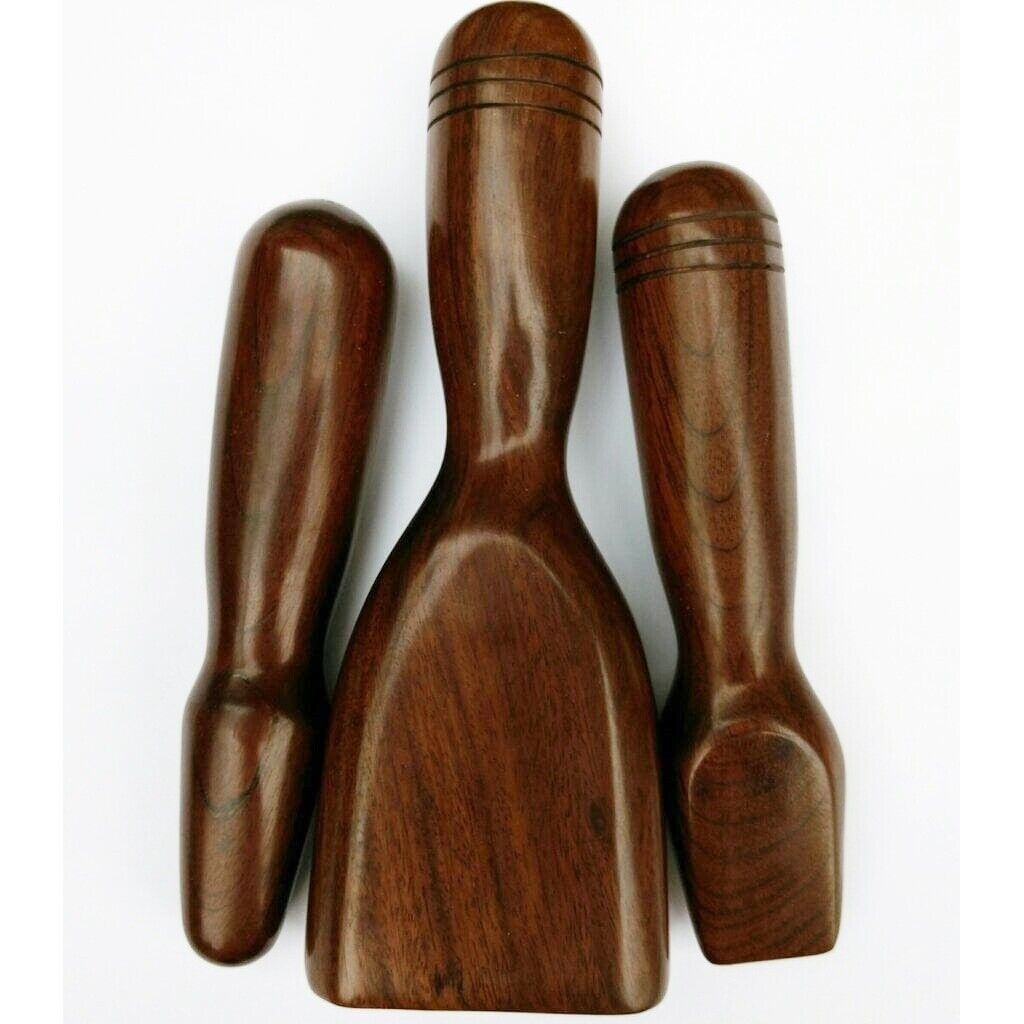 Set 3 Massage Hammer Stick Wooden Tool Set Thai Tok Sen Help Relax Aches & Pain