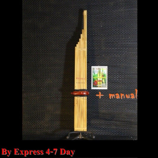 Thai Khaen Bamboo Musical Instrument Pipes Tongue Gold Isan Lao Mouth Organ Am