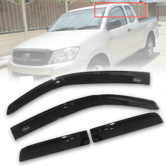 Rain Visor Wind Shield Air Guard Black For Toyota Hilux SR5 MK6 Cab 2005-2011