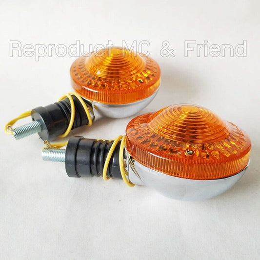 2x Front Turn Signal Winker Flasher 6V. L/R For Yamaha YB100 YB125 DT100 MX100