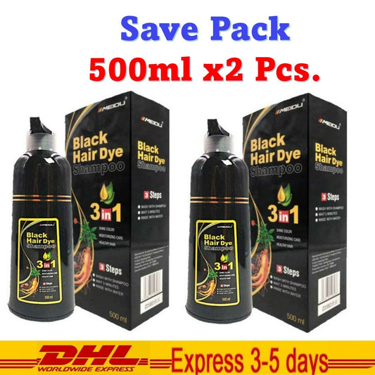 2x Meidu Hair Color Shampoo Fast Change Hair Color 5 Minutes to Black Color DHL