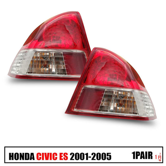 Red Clear Tail Lamp Rear Light Left Right Fit Honda Civic LX 2001-2005 Sedan