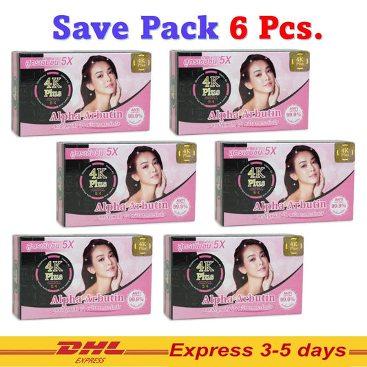 6x 4K Plus 5X Alpha Arbutin Facial Soap Vitamin B3 Nourish Skin Care 100g
