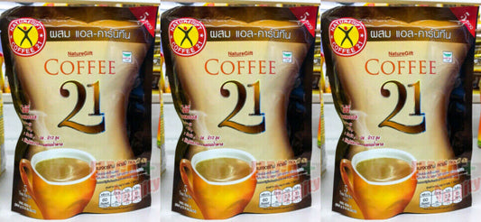 3 x NatureGift Slimming Diet Weight Loss 21 Plus L Carnitine Instant Coffee 5bag