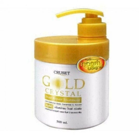 Cruset Gold Crystal Keratin complex Hair Repair Treatment Dry Split Ends 500ml.