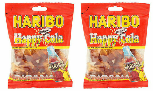2 x Haribo Happy Cola Original Cola Flavour Jelly Candy 175g