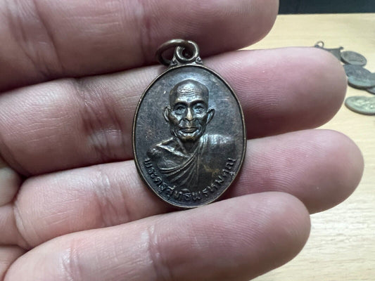 Treasure Amulet LP Monk Charm Mascot Bangkok Fetish Jewelry Souvenir Sacred Item