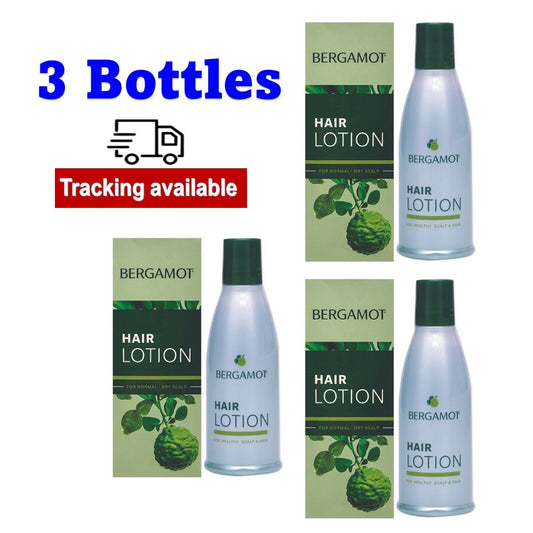 3 x BERGAMOT Hair Lotion for Normal Dry Hair Nourish the Scalp to be Strong 90ml