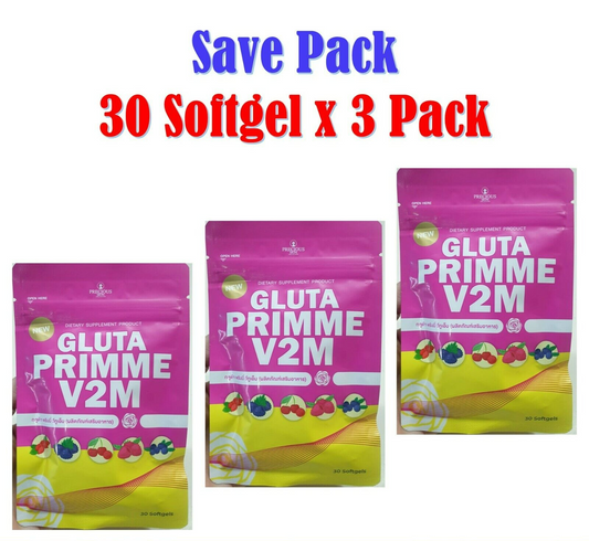 3x Gluta Prime Plus Capsules Aura Radiance Smooth Skin New Formula 90 capsule