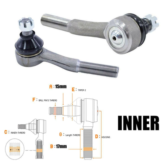 2x Tie Rod End Inner For Toyota Hilux RN10 RN15 Pickup UTE Truck 1968-1972