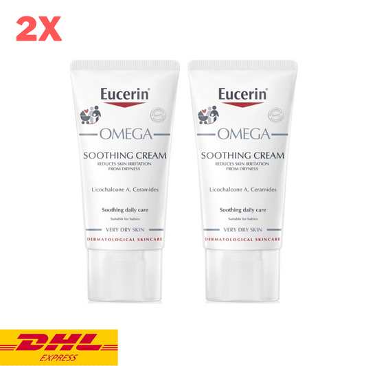 2x Eucerin Omega Soothing Cream For Dry Skin Sensitive Baby Moisturizing 50 ml
