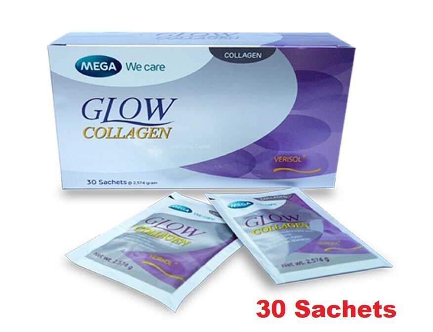 Mega We Care Glow Collagen Supplements Anti-Aging Skin Radiant Strong 30 Sachets