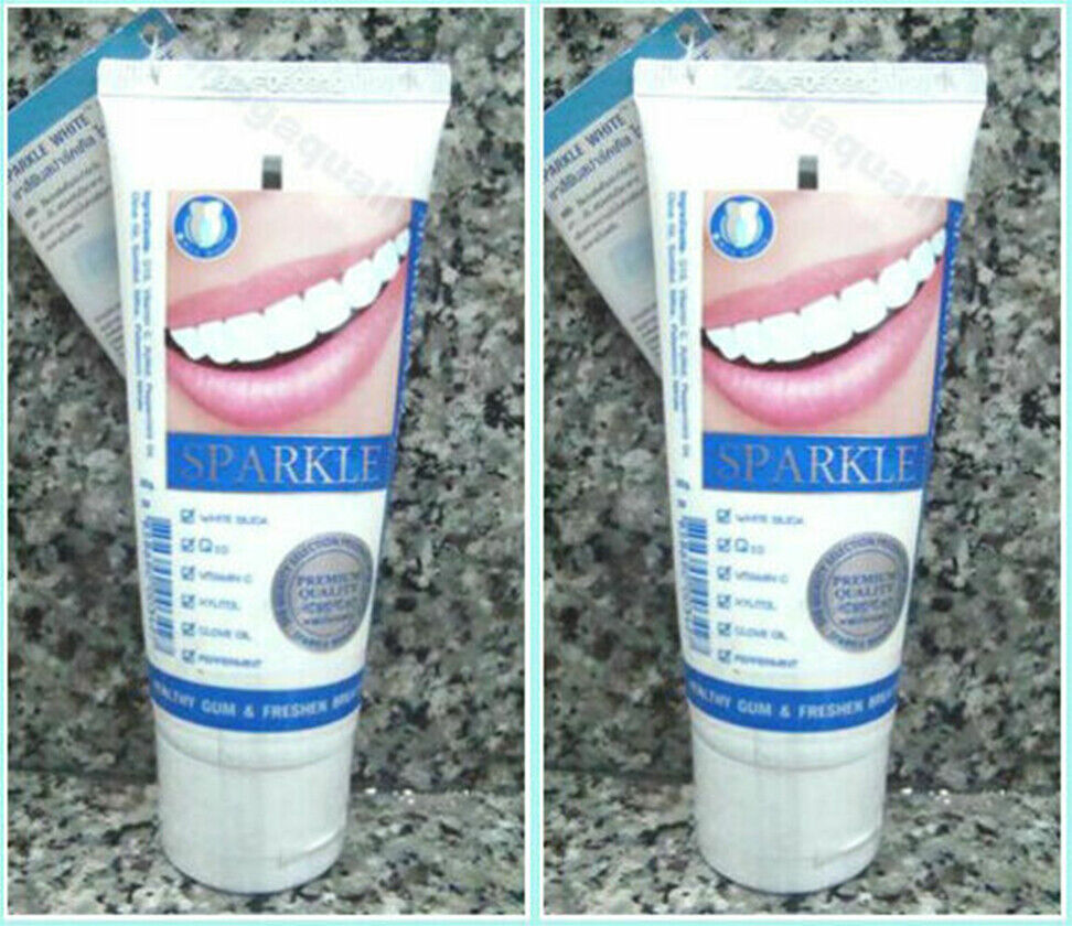 2 x SPARKLE WHITE NIGHTTIME TOOTHPASTE and FRESH BREATH Q10 XYLITOL 60 g.